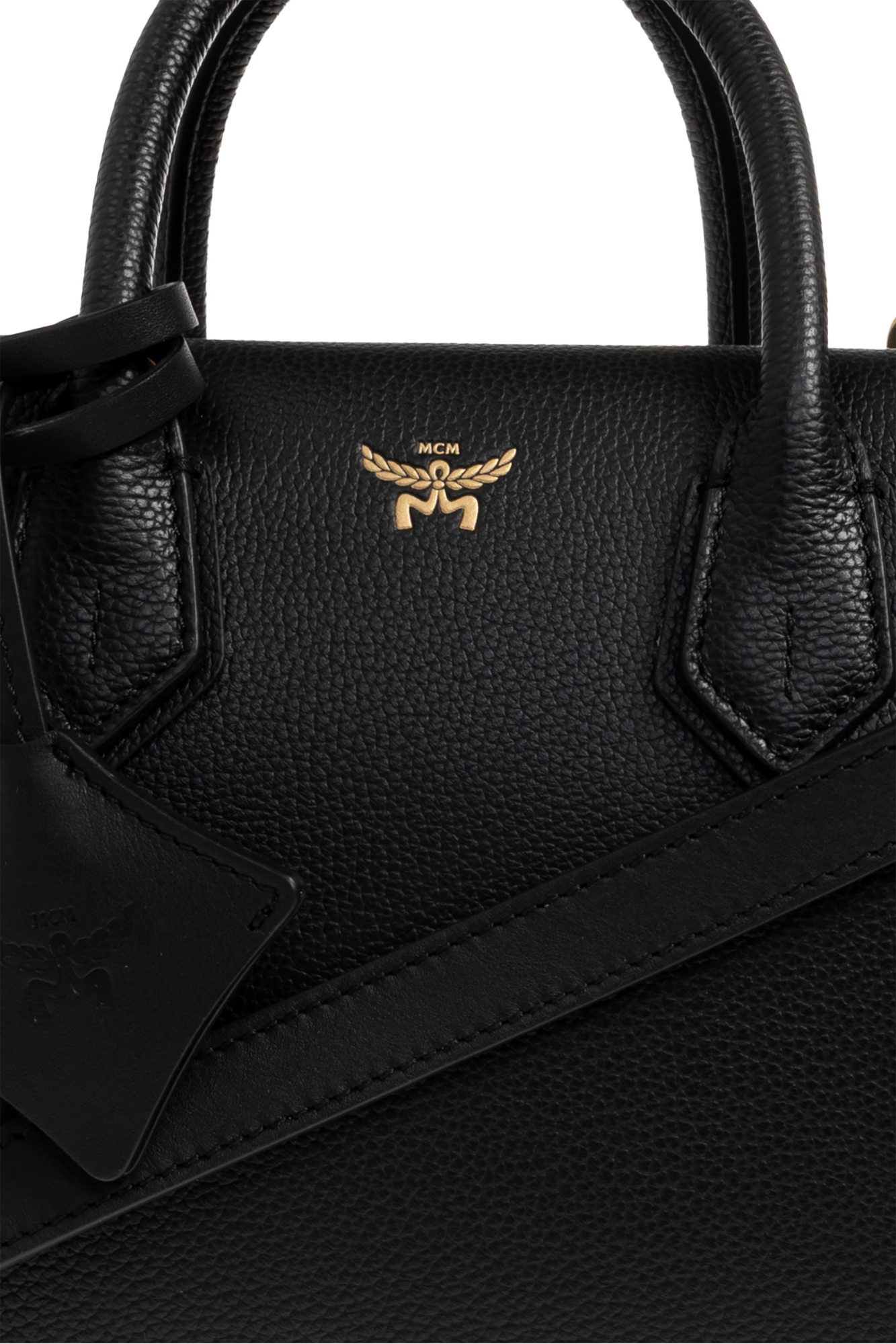 MCM Leather handbag with logo | Women's | Vitkac